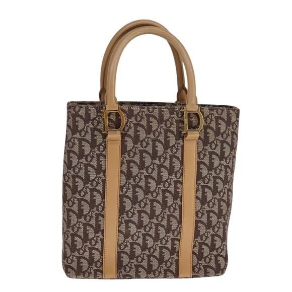 DIOR Trotter Canvas Hand Bag Brown Gold - Picture 2 of 12